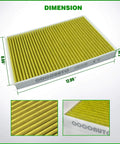 Dimensions of Activated Charcoal Cabin Air Filter For Audi Q7 Q5 A4 A5 A6 A7 Q8 S4 S5 SQ5 RS5 And Porsche Cayenne 2019 2025