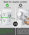 Wall Charger And Surge Protector Outlet Extender Featuring Five AC Outlets Plus Four Fast USB Ports Designed To Fit Standard Duplex Sockets space saving design compared to unsecured outlets.