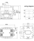 Technical diagram for 4 Pack HVAC Contactor Replacement Kit 120V 30A Two Pole Relays For Air Conditioner Heat Pump And Refrigerator Systems