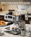 Professional Dual Boiler Espresso Machine With Integrated Grinder And Auto Milk Steamer Delivering Real Deal 20 Bar Pressure For Your Ultimate Daily Grind Setup on kitchen counter.