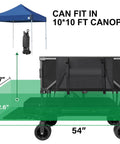 Double Decker Wagon With 600Lb Total Capacity And 400L Collapsible Utility Cart 54 Inch Extended Folding Cart shown under canopy