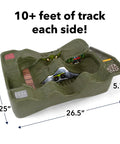 Monster City Extreme Wheels Race Track Table For Kids, Portable Two Sided Play Table With Green Surface, Off-Road Track View