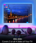 Family enjoying 9.8Ft RGB WiFi TV Backlight Strip With Alexa Google Assistant Control Music Sync 16 Million Colors Remote