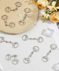 8 Piece Platinum Double D Rings Snaffle Bit Buckles Alloy Jewelry Making Metal Links For Necklaces And Bracelets Foldable Connecting Clasps