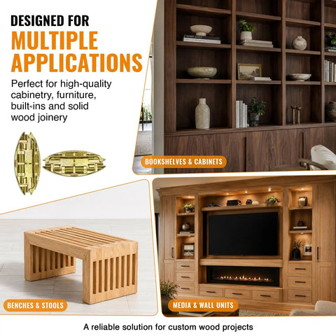 Beefy Heavy Duty Metal Biscuit Connector Set Zinc Die Cast Wood Fasteners For Solid Wood Cabinets Furniture And RTA Builds 20