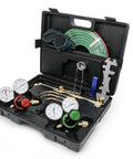 Upgraded Oxygen And Acetylene Gas Cutting Torch And Welding Kit For The Home Garage Medium Duty Set with regulators and tools