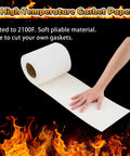 White ceramic fiber kiln paper roll, 0.125 in thick, high-temperature gasket paper.