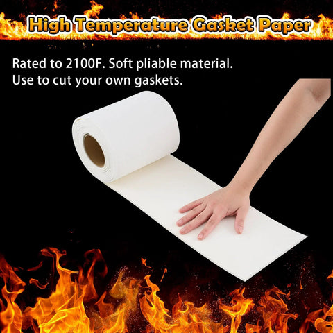 White ceramic fiber kiln paper roll, 0.125 in thick, high-temperature gasket paper.