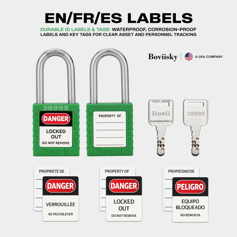 Green Lockout Tagout Padlocks 2 Pack Keyed Different Safety Hasps With Boss Level Security Rock Solid Nylon And Stainless Steel Construction For Zero Hassle Job Site Energy Cutoffs