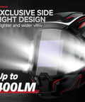 Welding Helmet With Panoramic 180 Degree View And True Color Auto Darkening, Built-In LED Lights, shown with side light design