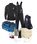 Hella Durable Cat 4 Arc Flash PPE Kit XL includes FR coveralls, jacket, gloves, face shield and gear bag for field crews.