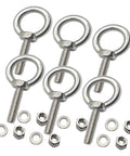 Stainless Steel M10 Eyebolt 0.71 Inch Short Eye Bolt With Threaded Ring Lifting Shoulder Screw Hook Nut Washer Locking Anchor Point