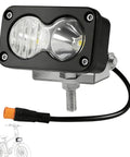 Beefy 20W LED Headlight For Electric Bikes And ATVs, 6000 to 6500K White High Beam, waterproof, with three pin plug and mount bracket