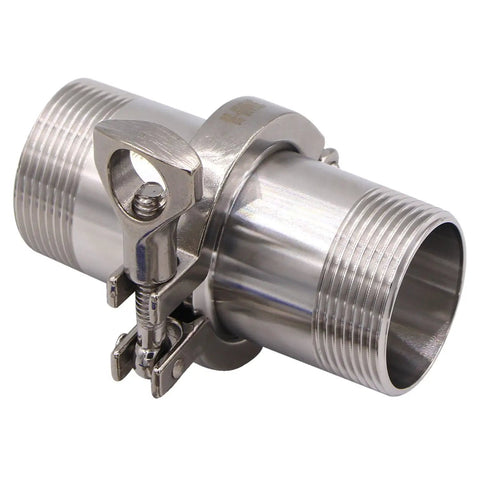 304 Stainless Steel Sanitary Tri Clamp Kit With Two Male Threaded Ferrule Fittings And Fkm Rubber Gasket For One Quarter Inch Lines Easy Breezy Install Dang Tough Grade For Heavy Duty Brewing Work