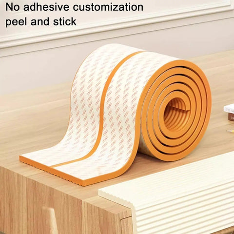 Beige Indoor Outdoor Corner Guards For Cars, Garages, And Furniture Edges, Soft Sponge Edge Protectors, 2M Length, Easy Install