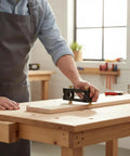 Premium Adjustable Hole Positioning Jig With Stainless Steel Sleeves For Accurate Doweling And Cabinet Assembly in use on a wood surface.