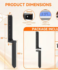 Heavy Duty Black Steel Fence Post Repair Kit For A Slick No Hassle Fix On Broken Or Leaning Wooden Posts Durable Ground Anchor Stake with product dimensions and included hardware.