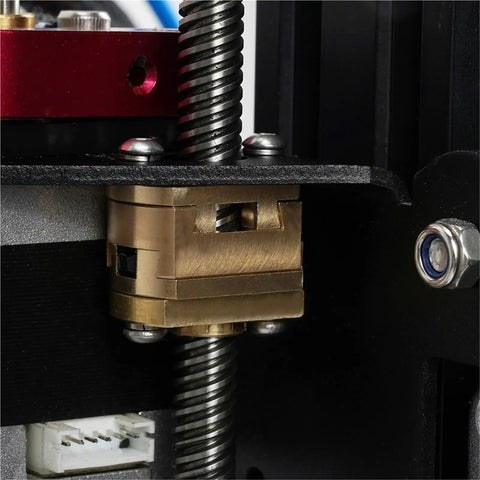 Premium 18Mm Brass T8 Z Axis Screw Coupler Hot Bed Connector For Oldham Fit Ender 3 CR10 S4 S5 BLV 3D Printer Parts Up A Kit installed on threaded rod