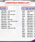 Compatibility list for Three Pack Genuine OEM Engine Oil Filter 15208-9E01A With Drain Plug 11026-JA00A for Nissan Infiniti vehicles