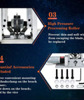 Heavy Duty Wire Stripper With Hand Crank For Manual Or Drill Auto Peeling featuring high pressure processing roller and accessories.
