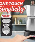 Electric Moka Pot Espresso Maker For Home Daily Brews 6 Shot Italian Style Coffee Brewer 550W Cordless Detachable Base