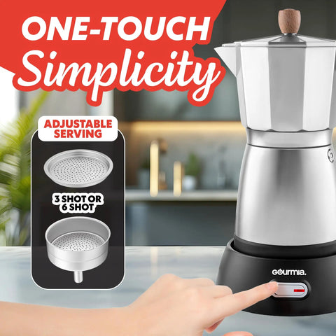 Electric Moka Pot Espresso Maker For Home Daily Brews 6 Shot Italian Style Coffee Brewer 550W Cordless Detachable Base