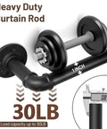 Industrial Wrap Around Curtain Rod, 1 Inch Diameter, Adjustable 66 To 120 Inch Black Drapery Pole, Heavy Duty, Load Capacity 30LB