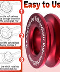 Heavy Duty Winch Snatch Recovery Ring 66,000 Lbs Break Strength Snatch Block Ring For Soft Shackle And Synthetic Rope Compatible With ATV UTV SUV Truck Off Road Vehicles Red, featuring red ring with instructions for use with synthetic rope and soft shackle.
