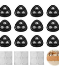12 Pack Self-Adhesive Caster Wheels for Small Kitchen Appliances Like Coffee Makers, Blenders, Mixers and Air Fryers, shown with sticky pads