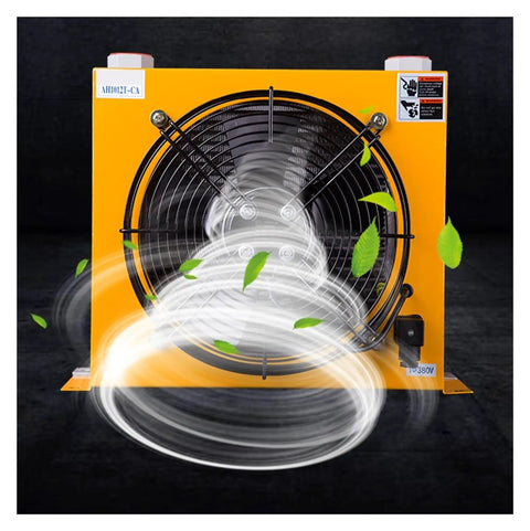 Front view of 100Lpm Aluminum Hydraulic Oil Air Cooled Radiator And Heat Exchanger, Boss Grade Aluminum Construction, AH1012T Model