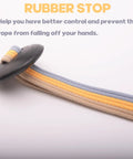 Rubber stop detail of Cotton Lunge Line For Horses With Rubber Stop And Swivel Bolt Snap 24 Foot Equine Training Tool