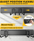 99 Inches Garage Storage Wall Mount Organizer with adjustable metal hooks on a brick wall.