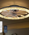 Versatile 20 Inch Low Profile Ceiling Fan With Smooth Dimmable Light And No Sweat Smart Remote Control mounted in a modern indoor setting.