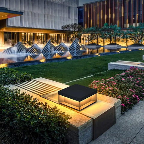 Outdoor Square Post Lights 11 Inch Dope Pillar Lamps Built Tough From Die Cast Aluminum Waterproof LED Path Lighting