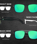 Job Site Tough Z87.1 Safety Sunglasses For Men Featuring Polarized Lenses And UV400 Shielding, different angles displayed.