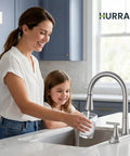 Sharp 8 Inch Two Handle Pull Down Kitchen Faucet With Integrated Soap Dispenser Sleek Brushed Nickel Finish in use at kitchen sink