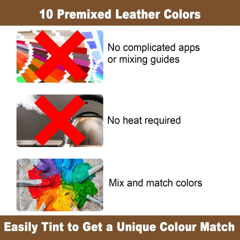 10 premixed leather colors with no apps or heat required, mix and match for Leather And Vinyl Repair Kit For Cars And Home Furniture Fix Scratches Tears And Holes On Leather Seats Sofas And Upholstery Pro Grade Repair For Real And Synthetic Leather And Vinyl Black Easy To Use Lookin Fresh