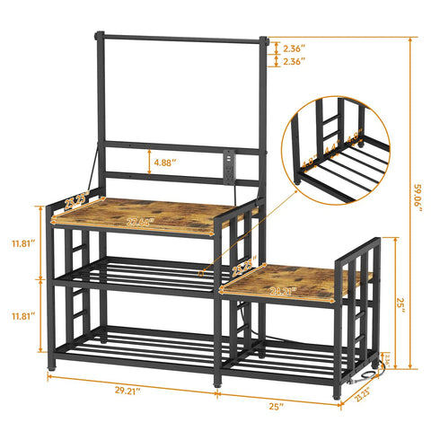 Heavy Duty 3D Printer Desk With Knockout Filament Storage Rack And Plug And Play Power Outlet, Dual Print Station For Abs Pla Tpu Spools, Boss Level Organization For Streamlined Workflows, Sturdy Wood Cabinet Setup In Classic Retro Brown