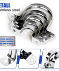 Set of 30 1-inch stainless steel conduit clamps with two-hole U-brackets for pipe fixing on surfaces