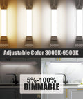 Under Cabinet Lights With Plug That Dim From 3000K To 6500K, 1500 Lumens, 15W, Wireless Control Panel And Remote, 16 Inch Length