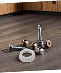 No Fuss 3/4 Inch Plastic Insulating Bushings 100 Pack Weatherproof Threaded Electrical Fittings in gray with various screws.