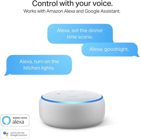 Smart speaker with voice commands for Color Changing WiFi LED Bulbs A19 850 Lumens 9.5W Dimmable With Auto White And 16 Million Colors.