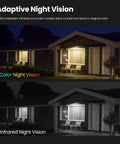 Color and infrared night vision on home with 2K Indoor Outdoor Security Camera, AI Detection, Magnetic Mount, 33 Ft Full Color Night Vision.
