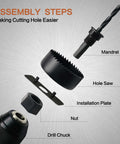Axelord 19-piece hole saw kit with mandrel, installation plate, nut and drill chuck