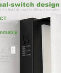 Tipace Hardwired Modern Black LED Wall Sconce Indoor Wall Light Fixture showing dual-switch design and brightness settings.