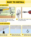 Heavy Duty Outdoor String Light Hooks 52 Pack Q Hanger Ceiling Hooks installation on wood and concrete surfaces
