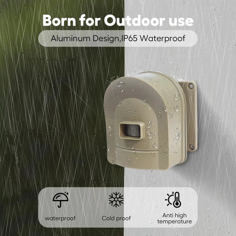 Half Mile Wireless Driveway Alarm System With Outdoor Motion Sensor, waterproof design under rain, mounted on wall