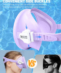 No Leak Diving Mask For Snorkeling And Free Diving With 180 Degree Wide View HD Oval Tempered Glass Lens And Food Grade Silicone Goggles side view showing adjustable strap