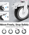 Heavy Duty 8 Inch Caster Wheels Set Of Four With 1323 Lbs Total Load 2 Swivel Casters 2 With Brakes Double Bearing Anti Tangle