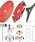 Six Steel Teeth Razor Trimmer Heads And Three Teeth Brush Cutter Blades Set With Weed Trimmer Attachments, assorted parts and tools